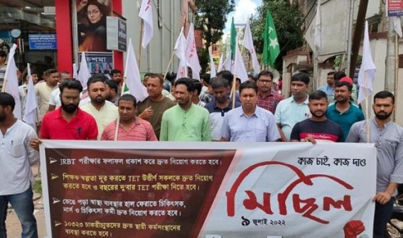 DYFI, TYF protested against Tripura Govt’s delay in Recruitment Process